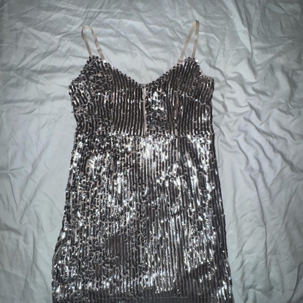 Silver Sequin Dress